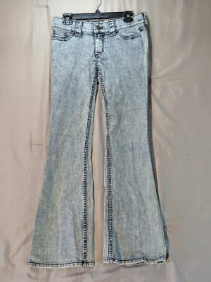 Allen B by Allen Schwartz Women s Size 6 Denim Bellbottom Stone Wash Jeans 32x31