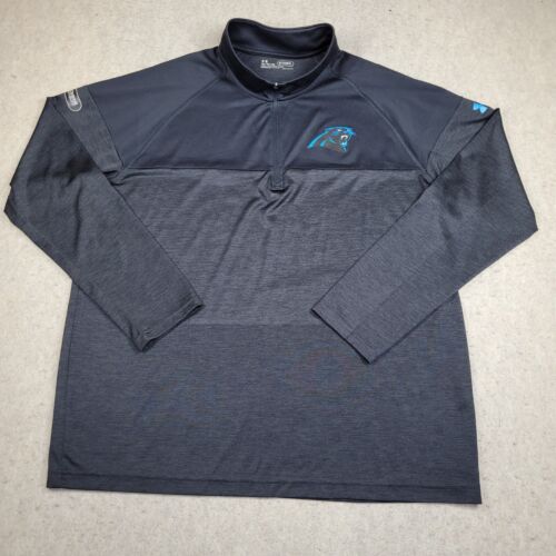 Under Armour Carolina Panthers 1/4 Zip Men XL Black Pullover Sweater Performance
