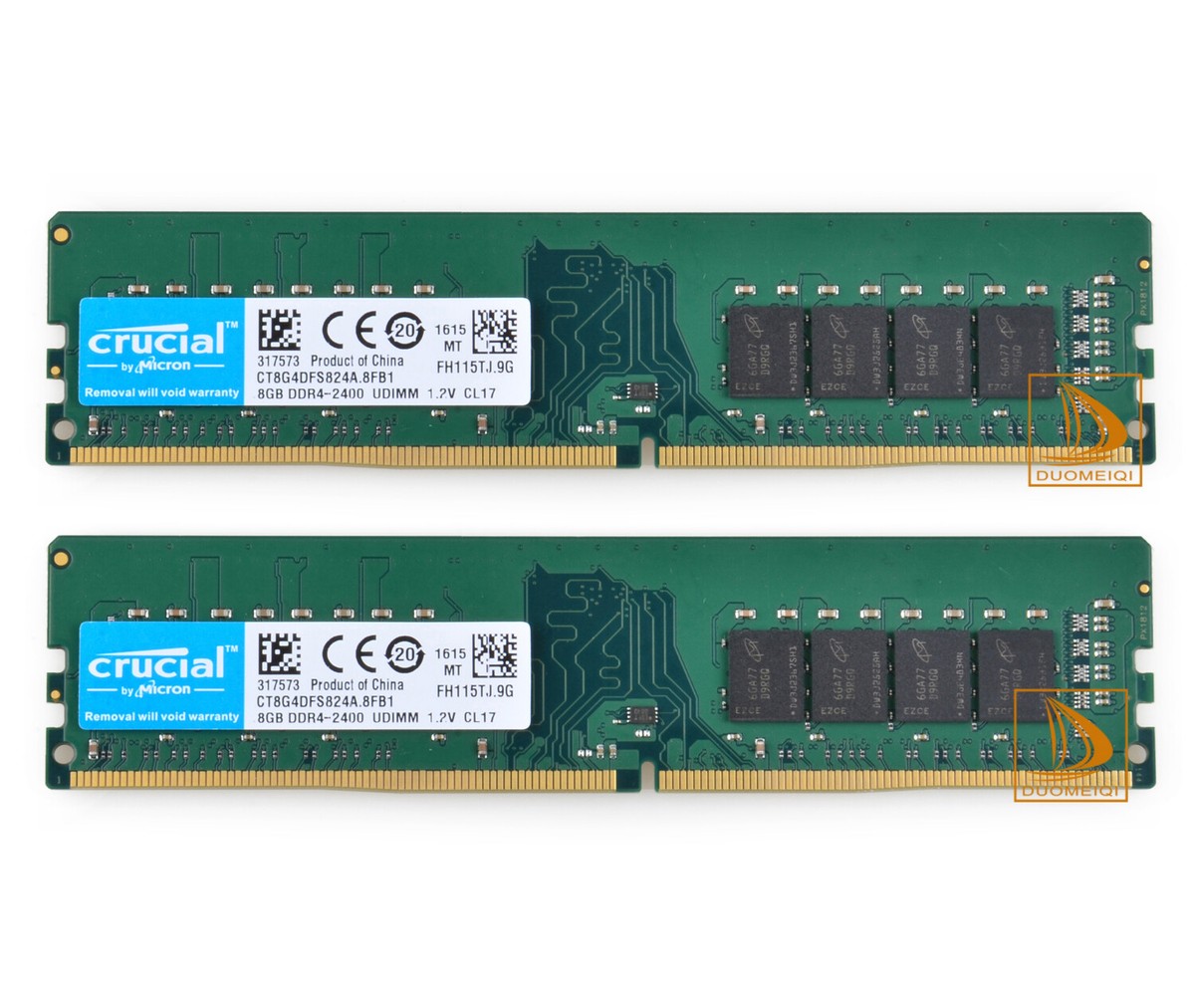 16GB Crucial 2X 8GB DDR4 2400MHz PC4-2400T 288Pin 1.2V UDIMM