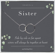 Sister Necklace - Sister Gifts from Sister - Sterling Silver Necklace- Birthday