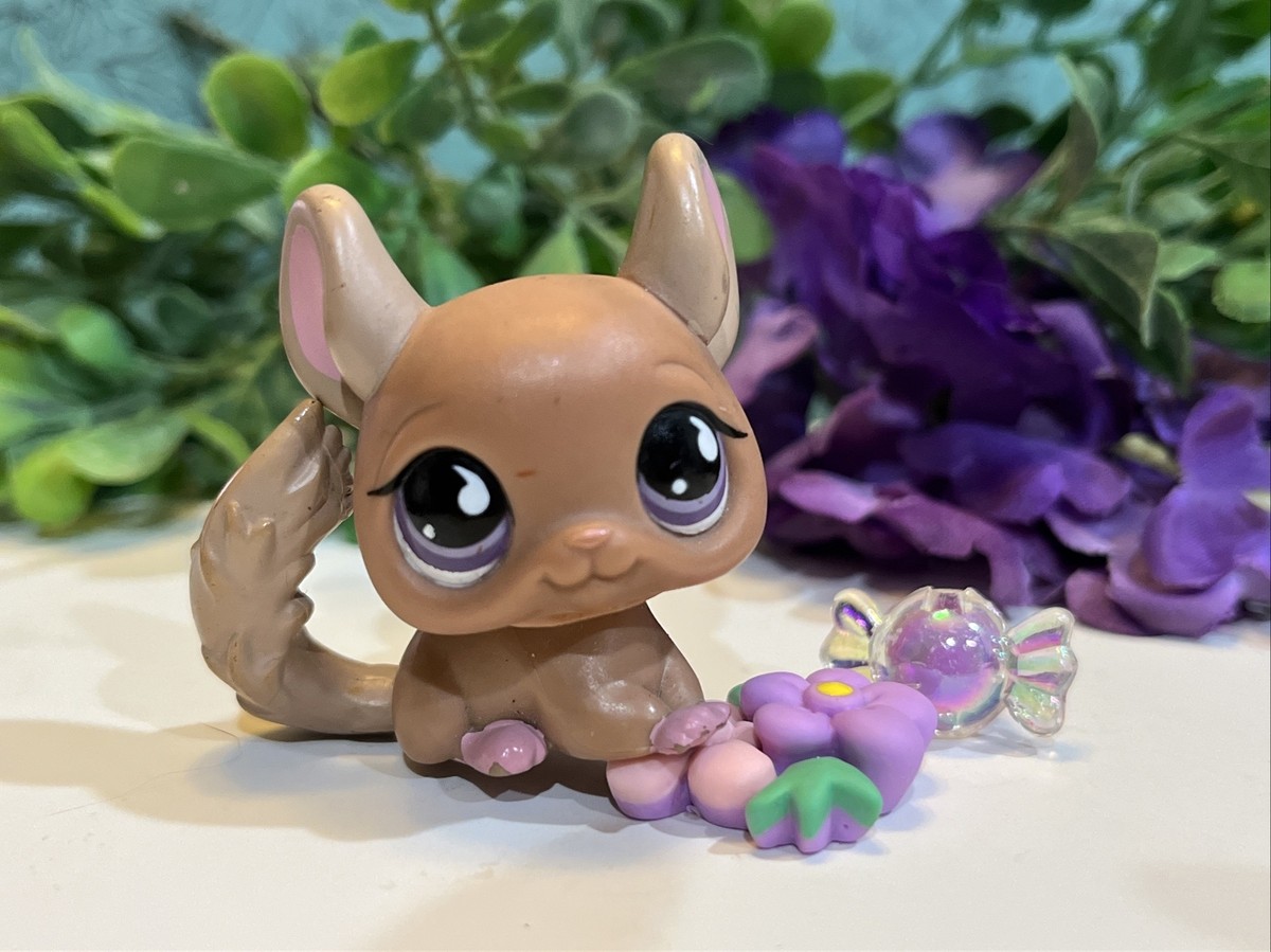 Littlest Pet Shop 799 LPS Authentic Mocha Brown Chinchilla Purple