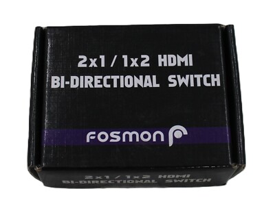 Fosmon 2-Port HDMI Switch UHD 4K 60Hz, 2x1 / 1x2 Bi-Directional HDMI Switch NEW