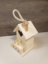 Wooden craft hanging tabletop birdhouse DIY decorate, paint 5x3
