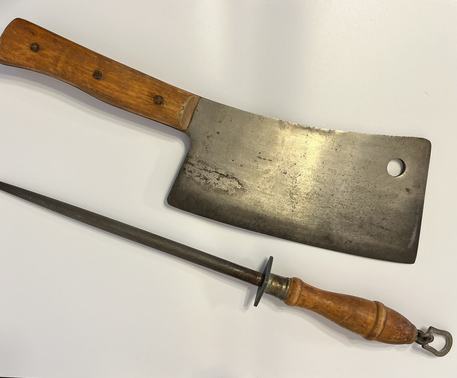 Vintage Knife stamped FOSTER BROS 2190 Meat Cleaver With Beautiful