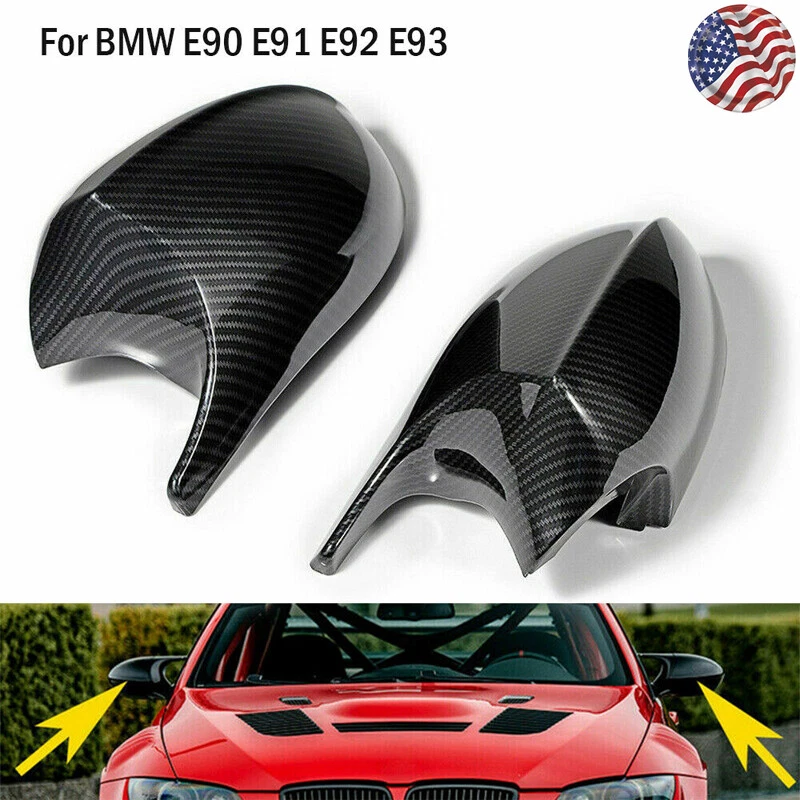 Carbon Fiber Mirror Cover Cap For BMW E90 E91 E92 E93 Pre-LCI 323i 328i M3  Style