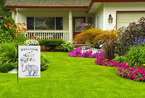  Welcome Elephant Butterflies Garden Flag Vertical Double Sided Multi39 - Bild 5 von 6