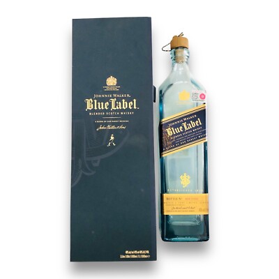 Johnnie Walker Empty Bottle Blue Label Blended Scotch Whiskey 1 Lite Display Box