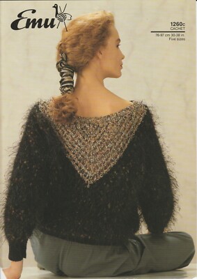 Strickmuster Emu Cachet Damen Pullover & Spitzeneinsatz 1260c Größen 30'' - 38''