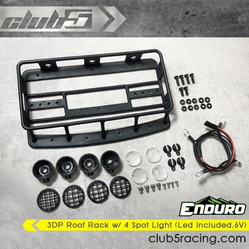 Roof Rack w/ 4 Spot Light for Element RC Enduro Sendero ( Led included, 6V )