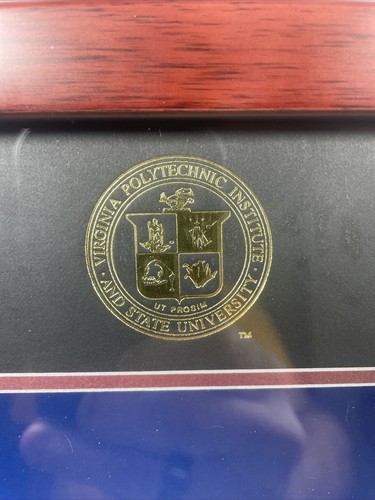 Virginia Tech Polytechnic Institute State University Diploma Frame LNC FREE SHIP - Picture 4 of 16