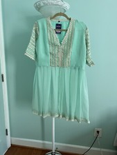 Indian Peplum Kurti- size 42 Georgette. Partywear, Wedding, Shawar kameeze,dress