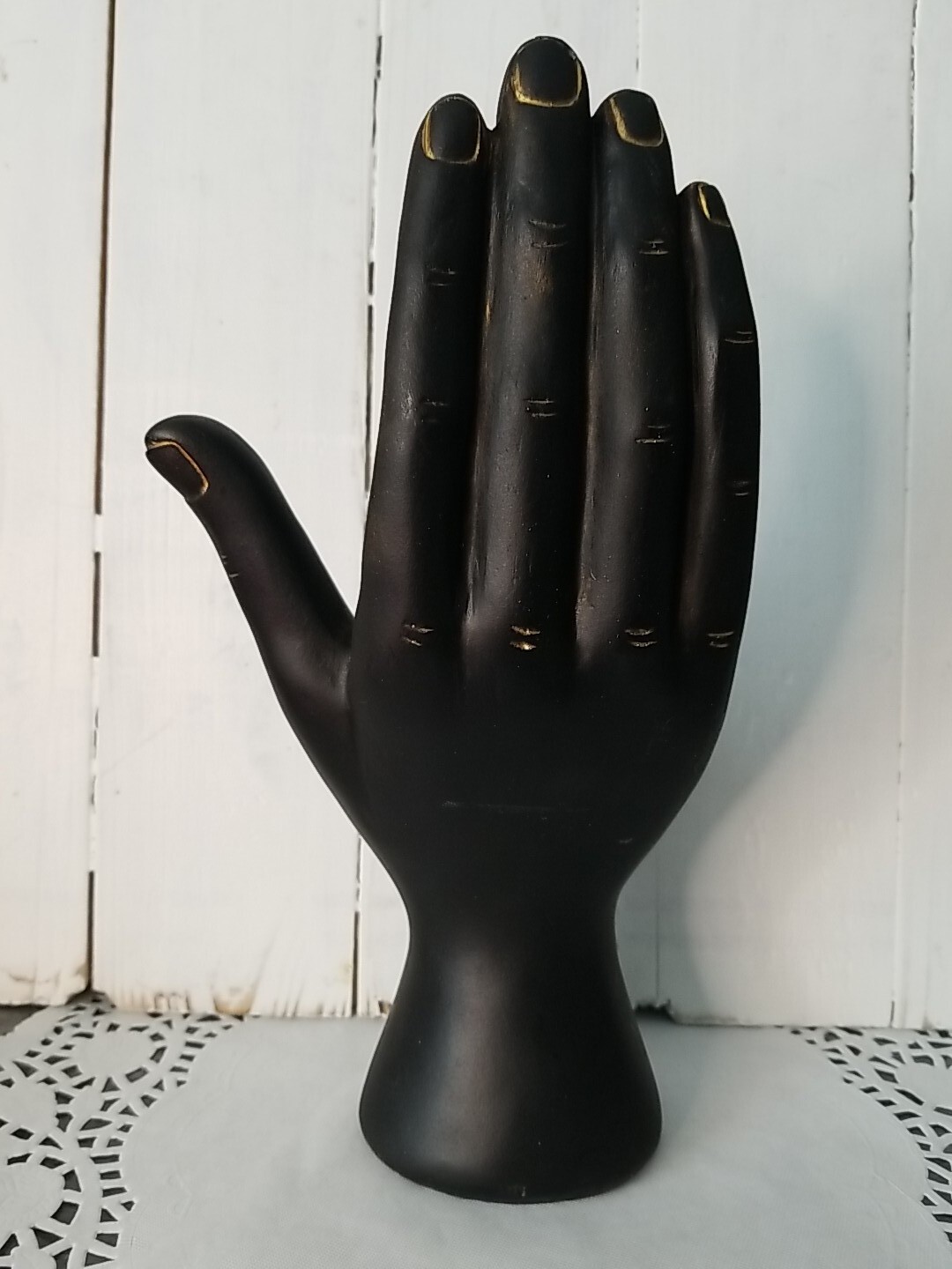 Hand Figure Tabletop Figurine Palmistry Black Gold 