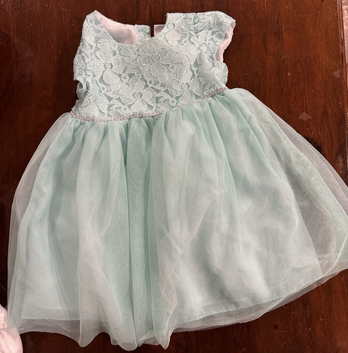 Healthtrex 4t Light blue Dress Lace Top Tulle Bottom Silverpipping At Waist  | eBay