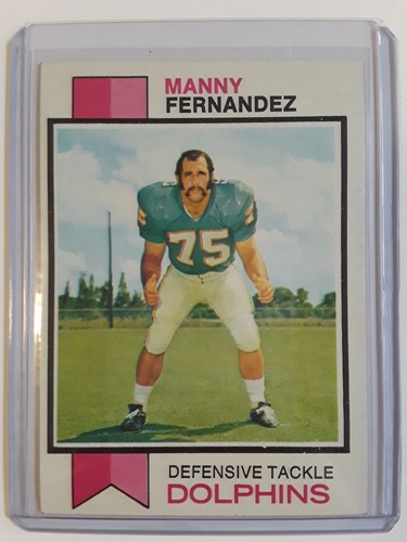 1973 Topps Manny Fernandez #75 football card Miami Dolphins