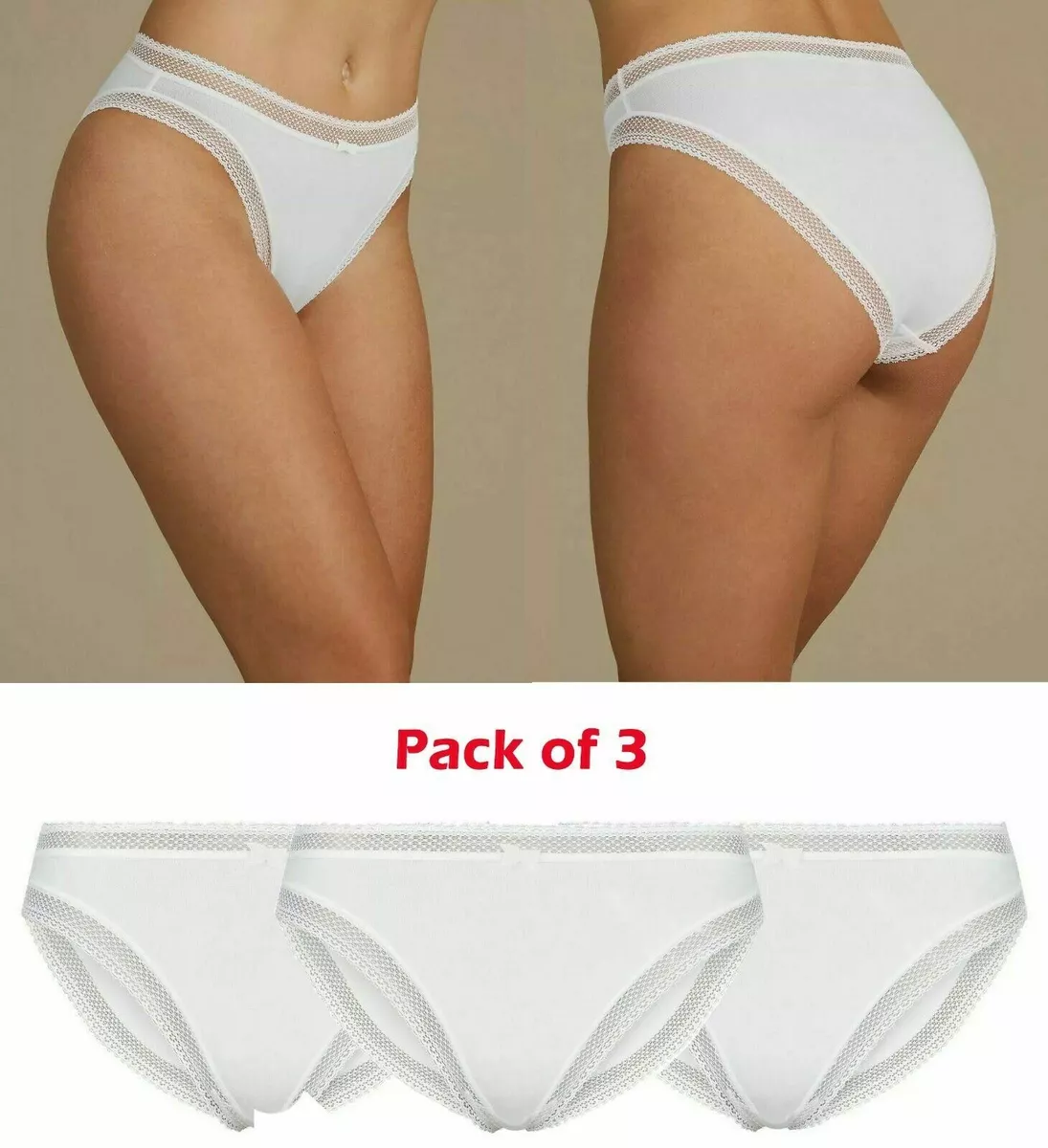 3x Ex M S women shorts briefs knickers pants Ladies Marks Spencer Lace underwear
