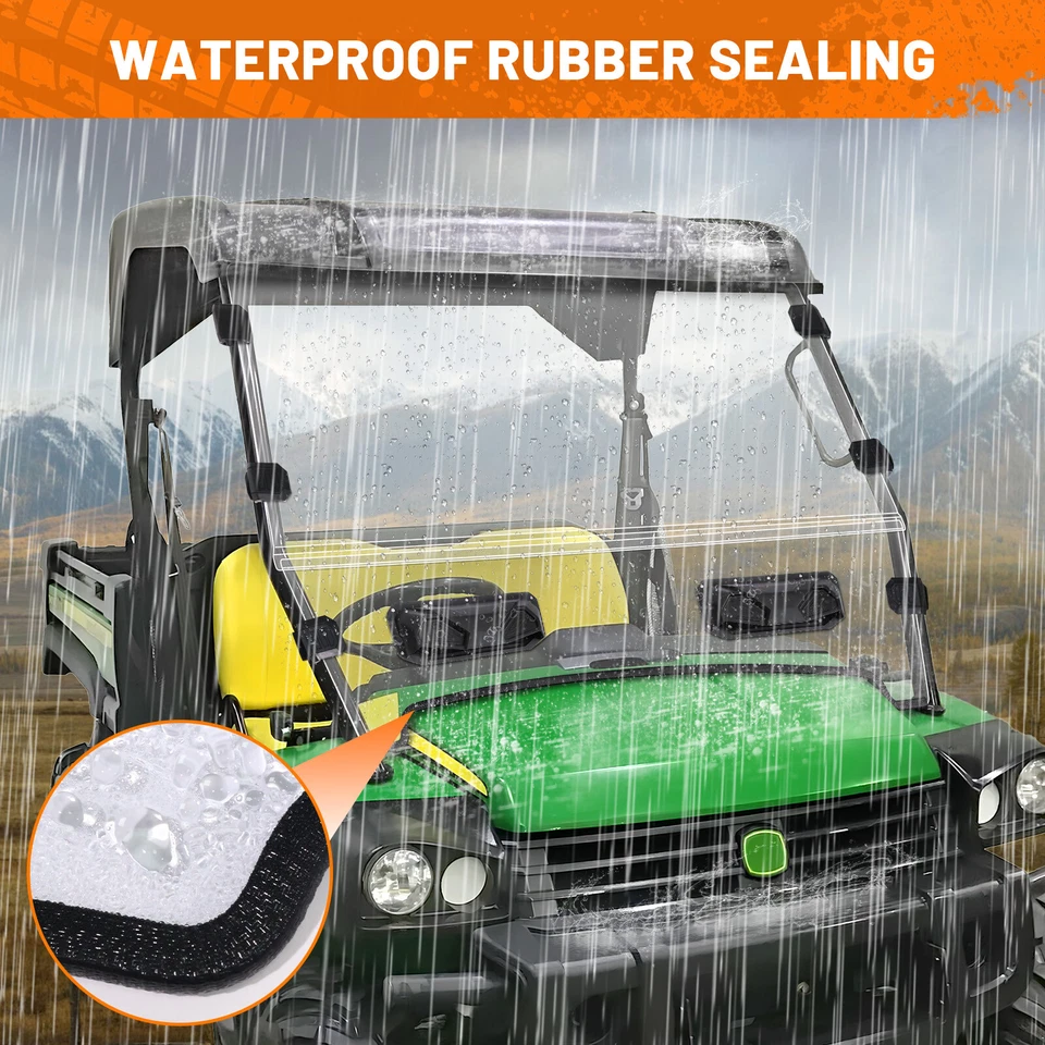 UTV Vented Full Windshield for John Deere Gator HPX XUV850 855D 620i 625i 825i Foto 3 de 4