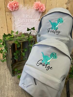 Personalisierte bestickte Tasche, Rucksack, Schultüte, Kindergartentasche, Dinosaurier
