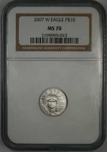 2007-W $10 Burnished Tenth Ounce Platinum Eagle NGC MS70