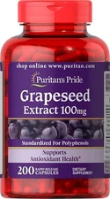 Grape Seed Extract 100 Mg Antioxidant Immune Bodily Functions Support, 200 Caps