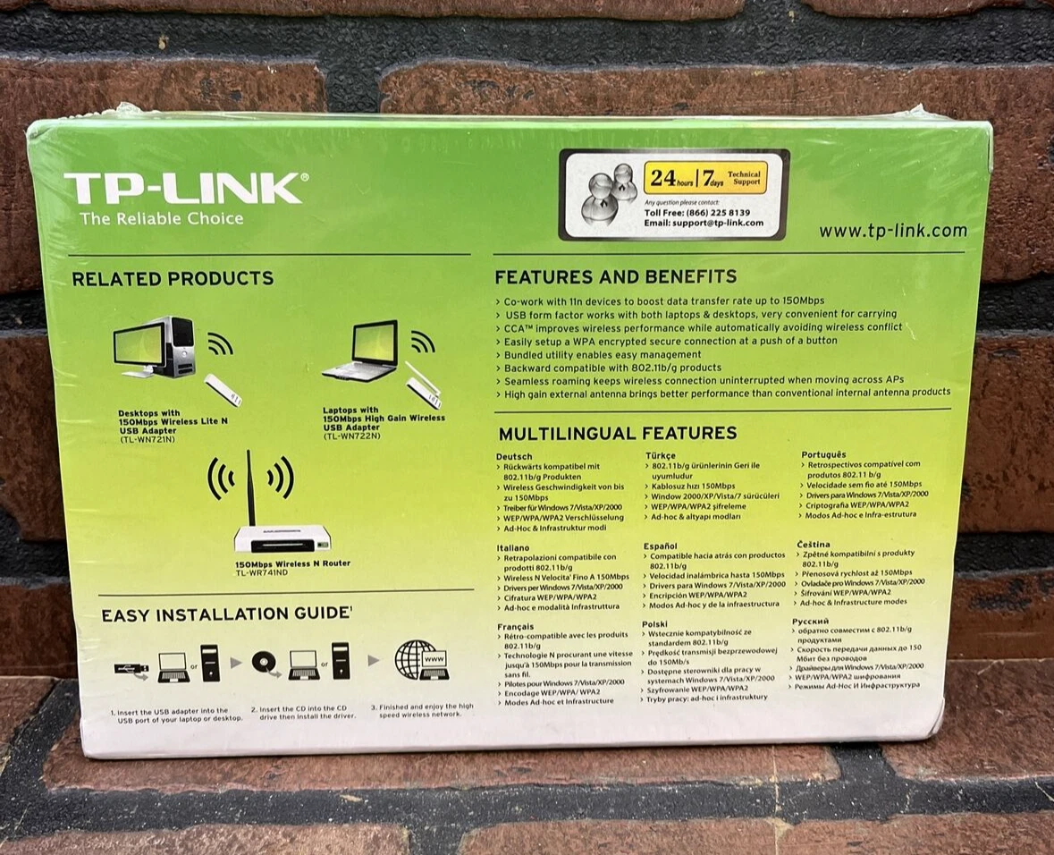 TP-Link TL-WN722N 150Mbps High Gain USB 2.0 Wireless Adapter.