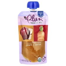 Plum Organics, Organic Baby Food, Stage 2, Apple Carrot, 4 oz, 113 g