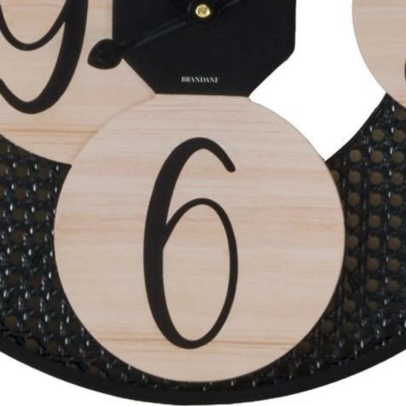 Orologio da Parete Muro 45 cm BRANDANI Alveare Metallo Legno Moderno Salotto, fotografia 8 di 9