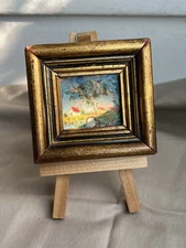 Vintage Miniature Oil Painting on Copper – 19th Century Landscape