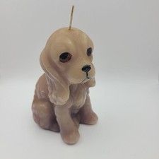 Vintage Dog Sculpted Wax Candle Rare Unique Unused Spaniel
