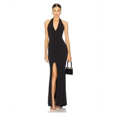 Revolve x Nookie Illegal Halter Gown In Black Maxi Dress Women Medium