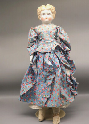 RARE Antique German Blonde Parian Doll 16in Marked Germany China Head
