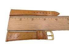 NOS Speidel 18mm/R Tan Ostrich Grain Leather Watch Band Strap 667-530 B422