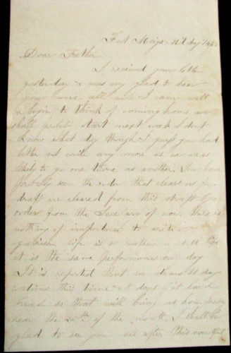 CIVIL WAR MARYLAND FORT MEIGS SOLDIER LETTER 1862