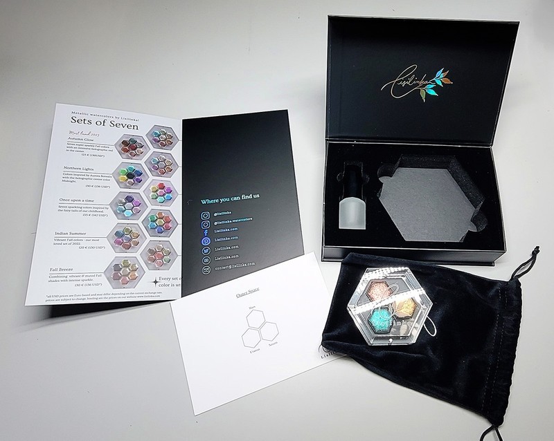 Lisilinka Metallic Watercolor set - "Outer Space" set of 3 Full size Hexagon
