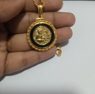 1/10 Ounce 999 Bullion Coin Pendant China Panda Yuan 14k Yellow Gold Plated