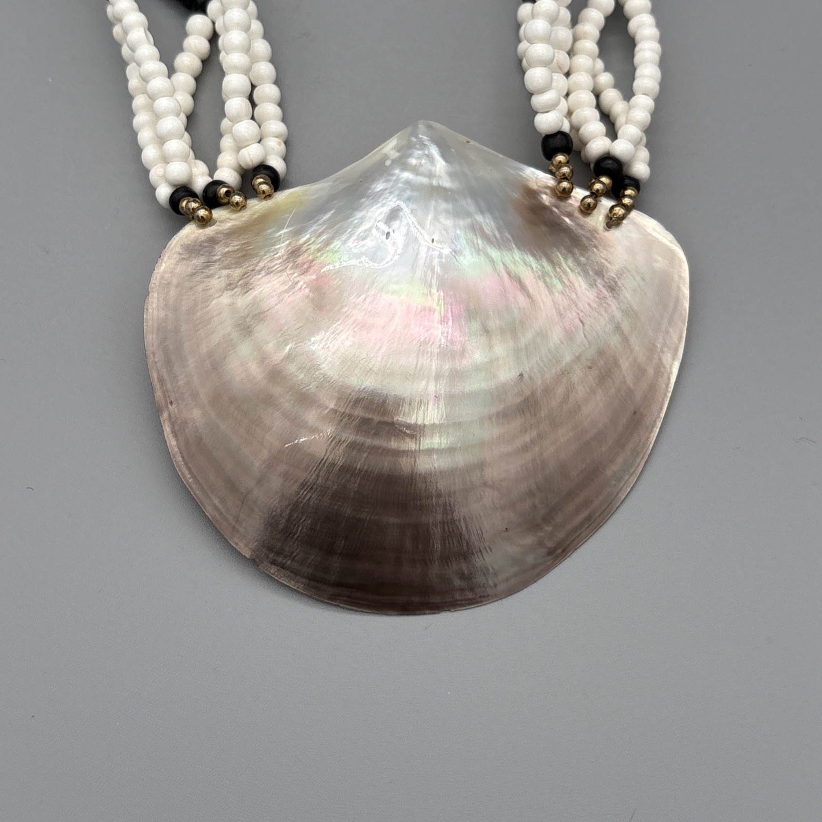 Abalone Shell Gemstone Handmade Big Statement Nec… - image 5