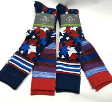Alpine Design Men's Lot of 2 2 Pair Ea Large Stars Stripes Snowsport Socks I1