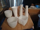 Vtg Milk Glass Vase And Planter Lot Of 6 Random Designs