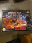 Populous w/ Box & Cart Super Nintendo SNES Game + Manual
