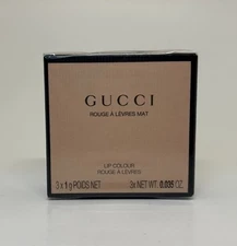 GUCCI Rouge A Levres Mat Lip Colour Trio 3 Mini LIPSTICK Argentina Goldie Janet