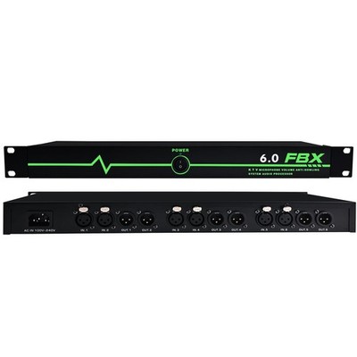 Professional Feedback Suppressor, Audio Processor, 6-In 6-Out Microphone Anti...