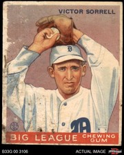 1933 Goudey #15 Vic Sorrell Tigers 1 - POOR