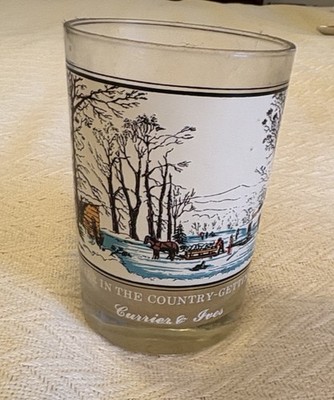 Arby s Currier and Ives Winter in the Country - Getting Ice Drinking Glass