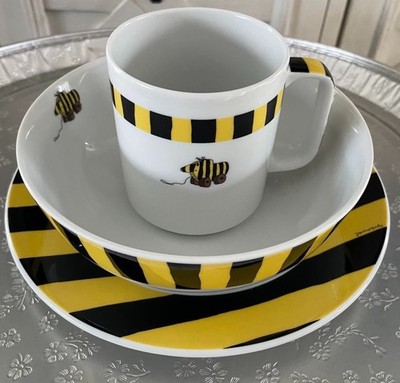 Thomas Rosenthal China Set 3 Tigerente Tiger-Duck Striped Club Germany Ceramics