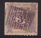 QUEENSLAND 1921  3d RAILWAY PARCELS -wmk QR- roulette **MARBURG** - Thin- GU