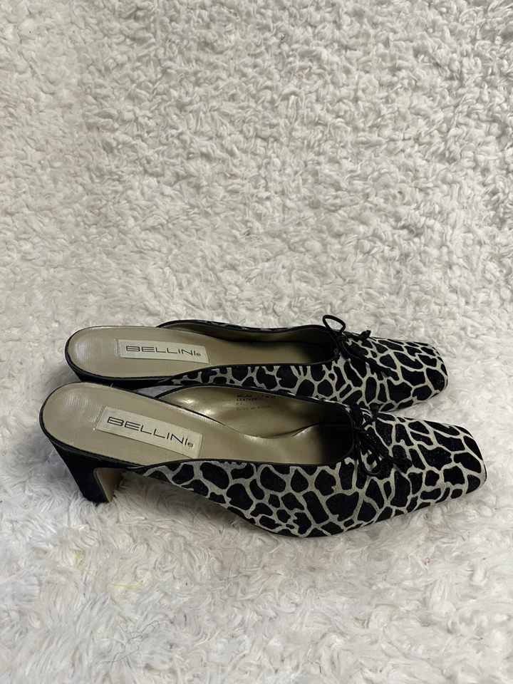 Bellini Feminino Couro Camurça Estampa Animal Preto e Bege Mules Tam12B - Imagem 4 de 4