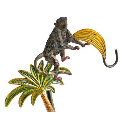BANANA/FRUIT COUNTER HANGER-Metal-Palm Tree-Monkey-Unique-14.5 in Tall