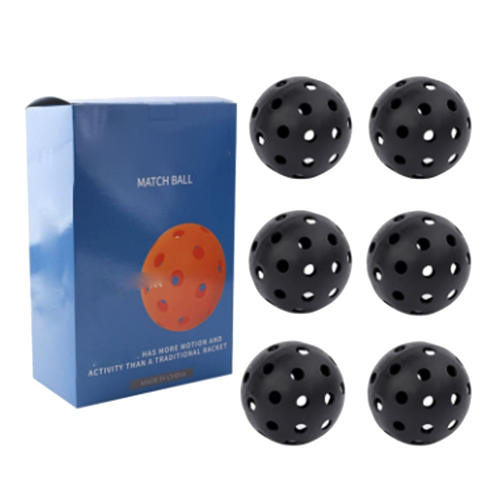 Pe Ribbon Balls 6Pcs 74MM Balls Black Professional Reusable PE Balls With 40 Holes Fo ...