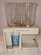 Vintage Circleware Windowpane 7oz Juice Glass x 4 New in Box