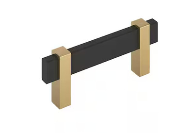 Amerock Mulino 3 in. (76 mm) Center-to-Center Modern Matte Black/Champagne Bronz