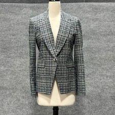 Veronica Beard Blazer Womens 6 Blue Miller Dickey Jacket Tweed Plaid Tailored